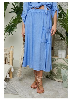 Lin Passion Lniana spódnica w kolorze niebieskim ze sklepu Limango Polska w kategorii Spódnice - zdjęcie 173313158