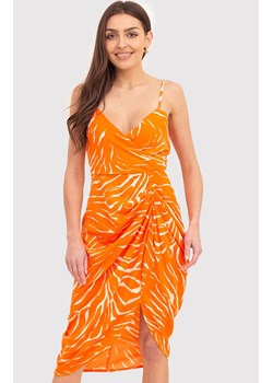 Sukienka midi na cienkich ramiączkach DA1716, Kolor pomarańczowy, Rozmiar L, AX Paris ze sklepu Primodo w kategorii Sukienki - zdjęcie 173314066
