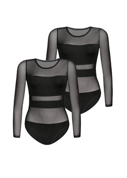 2-Pack body damskie z siateczką Stripy 2405-2, Kolor czarny, Rozmiar L, Teyli ze sklepu Intymna w kategorii Bluzki damskie - zdjęcie 173315805