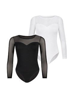 2-Pack body damskie z siateczką czarno-białe Willow, Kolor czarno-biały, Rozmiar L, Teyli ze sklepu Intymna w kategorii Bluzki damskie - zdjęcie 173315809