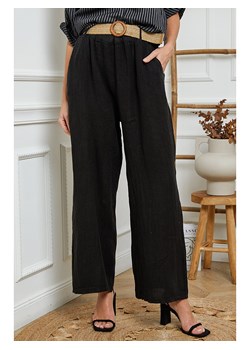 La Compagnie Du Lin Lniane spodnie w kolorze czarnym ze sklepu Limango Polska w kategorii Spodnie damskie - zdjęcie 173315997