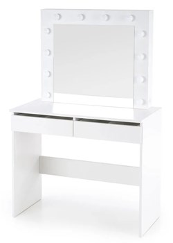 Białe biurko z toaletką z lustrem - Marisa ze sklepu Edinos.pl w kategorii Toaletki - zdjęcie 173318856