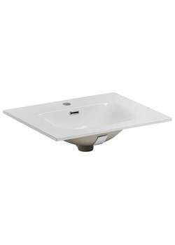 Biała prostokątna umywalka ceramiczna F8-T76 ze sklepu Edinos.pl w kategorii Łazienka - zdjęcie 173318865