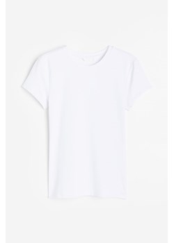 H & M - Dopasowany T-shirt - Biały ze sklepu H&M w kategorii Bluzki damskie - zdjęcie 173320295
