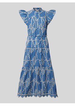 Sukienka midi z haftem angielskim model ‘CHINNA’ ze sklepu Peek&Cloppenburg  w kategorii Sukienki - zdjęcie 173321086