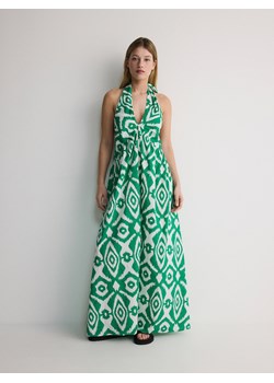 Reserved - Bawełniana sukienka maxi - zielony ze sklepu Reserved w kategorii Sukienki - zdjęcie 173321795