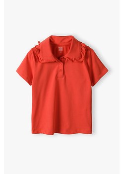 Czerwona koszulka dziewczęca z kołnierzykiem - Limited Edition ze sklepu 5.10.15 w kategorii Bluzki dziewczęce - zdjęcie 173322318