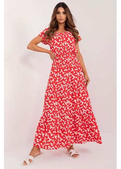 Letnia sukienka maxi z czerwono-białym printem Sublevel ze sklepu 5.10.15 w kategorii Sukienki - zdjęcie 173322319
