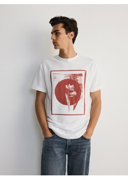 Reserved - T-shirt boxy z nadrukiem - złamana biel ze sklepu Reserved w kategorii T-shirty męskie - zdjęcie 173322397