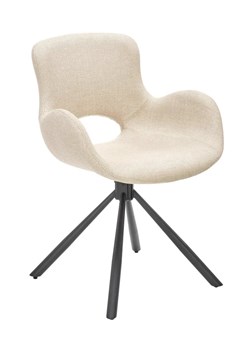 Beżowe tapicerowane krzesło - Lorkan ze sklepu Edinos.pl w kategorii Krzesła - zdjęcie 173323138