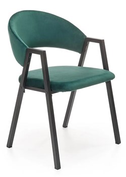 Zielone nowoczesne krzesło tapicerowane welurem - Elores ze sklepu Edinos.pl w kategorii Krzesła - zdjęcie 173323239