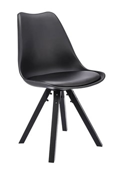 Czarne krzesło z nogami typu krzyżak - Wiso ze sklepu Edinos.pl w kategorii Krzesła - zdjęcie 173323429