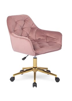 Różowy pikowany fotel obrotowy w stylu glamour - Xami 4X ze sklepu Edinos.pl w kategorii Krzesła biurowe - zdjęcie 173323459