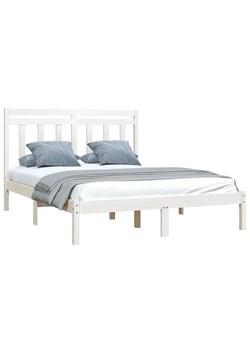 Dwuosobowe białe drewniane łóżko 160x200 - Selmo 6X ze sklepu Edinos.pl w kategorii Łóżka i materace - zdjęcie 173323565