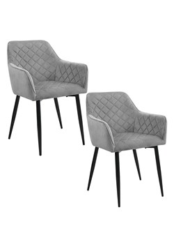 Dwa szare krzesła z welurowym wykończeniem - Wanja ze sklepu Edinos.pl w kategorii Krzesła - zdjęcie 173323648