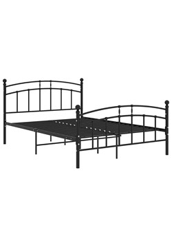 Czarne metalowe łóżko małżeńskie 160x200 cm - Serafi ze sklepu Edinos.pl w kategorii Łóżka i materace - zdjęcie 173323658