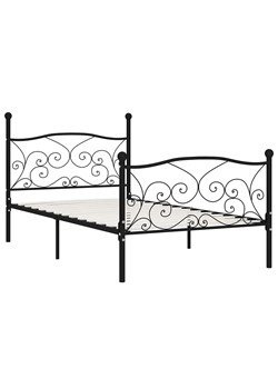 Czarne rustykalne łóżko pojedyncze 100x200 cm - Tulvos ze sklepu Edinos.pl w kategorii Łóżka i materace - zdjęcie 173323677
