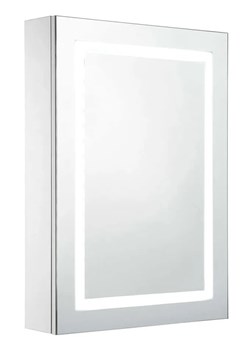 Biała szafka łazienkowa z lustrem i LED - Overox ze sklepu Edinos.pl w kategorii Szafki i regały łazienkowe - zdjęcie 173323936