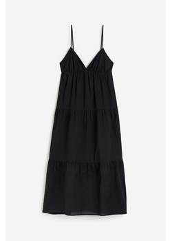 H & M - Bawełniana sukienka z falbaniastym dołem - Czarny ze sklepu H&M w kategorii Sukienki - zdjęcie 173324615