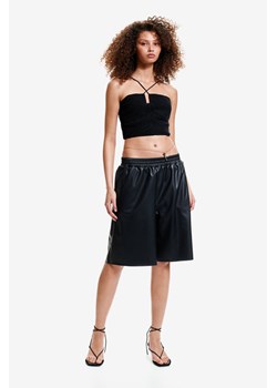 H & M - Dzianinowy top z wiązaniem - Czarny ze sklepu H&M w kategorii Bluzki damskie - zdjęcie 173324727