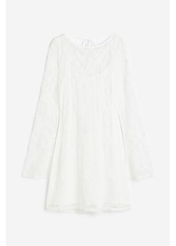 H & M - Koronkowa sukienka ze sznurowaniem - Biały ze sklepu H&M w kategorii Sukienki - zdjęcie 173324739