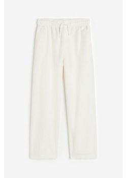 H & M - Spodnie z domieszką lnu Loose Fit - Biały ze sklepu H&M w kategorii Spodnie chłopięce - zdjęcie 173324747