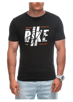 T-shirt męski z nadrukiem 1953S - czarny ze sklepu Edoti w kategorii T-shirty męskie - zdjęcie 173327008