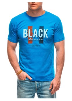 T-shirt męski z nadrukiem 1967S - niebieski ze sklepu Edoti w kategorii T-shirty męskie - zdjęcie 173328317