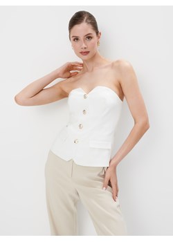 Mohito - Gorsetowy biały top - biały ze sklepu Mohito w kategorii Bluzki damskie - zdjęcie 173328768