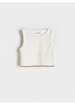 Reserved - Top na ramiączkach - kremowy ze sklepu Reserved w kategorii Bluzki dziewczęce - zdjęcie 173329098