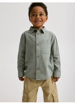 Reserved - Koszula z lnem - jasnozielony ze sklepu Reserved w kategorii Koszule chłopięce - zdjęcie 173329149