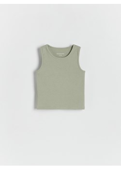 Reserved - Bawełniany top - oliwkowy ze sklepu Reserved w kategorii Bluzki dziewczęce - zdjęcie 173329177