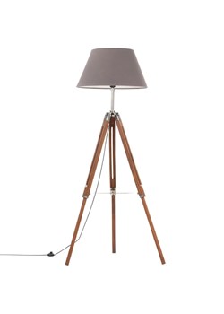 Brązowo-szara drewniana lampa podłogowa stojąca - 10X EX199 A6-K90 ze sklepu Edinos.pl w kategorii Lampy podłogowe - zdjęcie 173333146