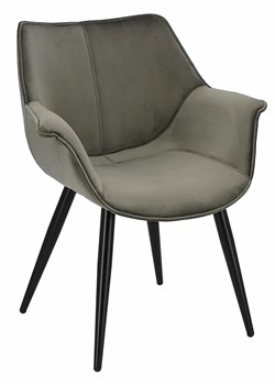 Welwetowe krzesło tapicerowane szare - Nollo 2X ze sklepu Edinos.pl w kategorii Krzesła - zdjęcie 173333197