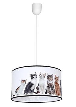 Wisząca lampa z abażurem i wizerunkiem kotów - N39-Lakos ze sklepu Edinos.pl w kategorii Lampy wiszące - zdjęcie 173333587
