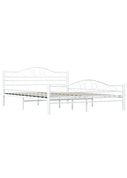 Białe metalowe łóżko w stylu loft 160x200 cm - Frelox ze sklepu Edinos.pl w kategorii Łóżka i materace - zdjęcie 173333779