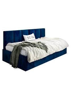 Granatowe łóżko z oparciem Barnet 7X - 3 rozmiary ze sklepu Edinos.pl w kategorii Łóżka i materace - zdjęcie 173333815