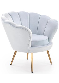 Fotel do salonu w kształcie muszli Shelli - błękitny ze sklepu Edinos.pl w kategorii Fotele - zdjęcie 173334067