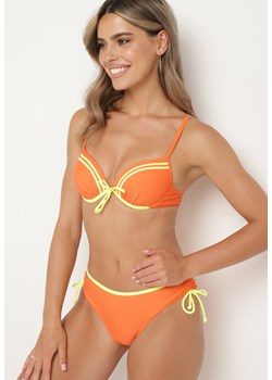 Pomarańczowe Bikini z Usztywnianymi Miseczkami i Ozdobnym Wiązaniem Aneviana ze sklepu Born2be Odzież w kategorii Stroje kąpielowe - zdjęcie 173334427