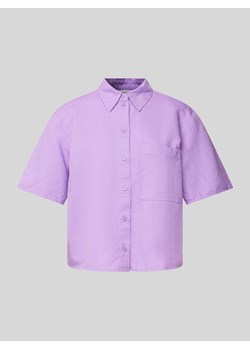 Bluzka koszulowa krótka z  kieszenią na piersi ze sklepu Peek&Cloppenburg  w kategorii Koszule damskie - zdjęcie 173334729