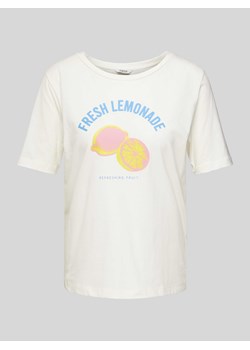 T-shirt z nadrukiem z napisem i motywem model ‘Tenja’ ze sklepu Peek&Cloppenburg  w kategorii Bluzki damskie - zdjęcie 173334818