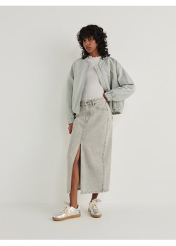Reserved - Jeansowa spódnica midi - jasnoszary ze sklepu Reserved w kategorii Spódnice - zdjęcie 173335575