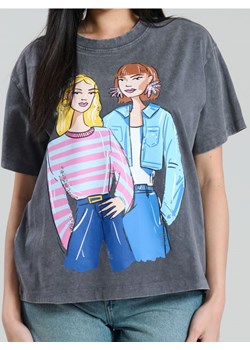 Sinsay - Koszulka z nadrukiem - szary ze sklepu Sinsay w kategorii Bluzki damskie - zdjęcie 173336087