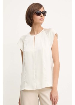 Calvin Klein bluzka damska kolor beżowy gładka K20K207161 ze sklepu ANSWEAR.com w kategorii Bluzki damskie - zdjęcie 173336747