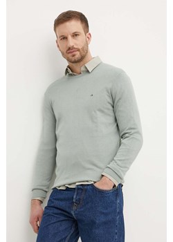 Calvin Klein sweter z domieszką jedwabiu kolor szary lekki K10K113549 ze sklepu ANSWEAR.com w kategorii Swetry męskie - zdjęcie 173337027