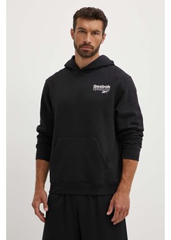 Reebok bluza Brand Proud męska kolor czarny z kapturem z nadrukiem 100076385 ze sklepu ANSWEAR.com w kategorii Bluzy męskie - zdjęcie 173337277