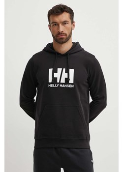 Helly Hansen bluza bawełniana HH LOGO HOODIE męska kolor czarny z kapturem z aplikacją 33977 ze sklepu PRM w kategorii Bluzy męskie - zdjęcie 173339016