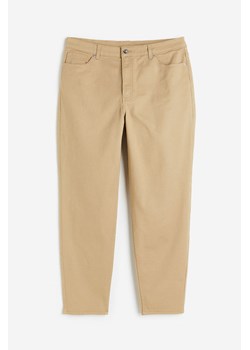 H & M - H & M+ Spodnie z diagonalu Mom Loose Fit - Beżowy ze sklepu H&M w kategorii Spodnie damskie - zdjęcie 173339695