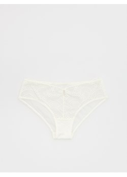 Reserved - Majtki bikini z koronki - złamana biel ze sklepu Reserved w kategorii Majtki damskie - zdjęcie 173352168