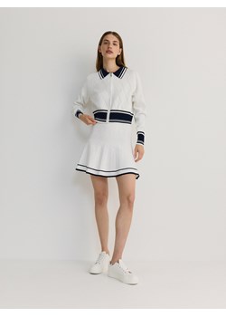 Reserved - Dzianinowa spódnica mini z wiskozą - złamana biel ze sklepu Reserved w kategorii Spódnice - zdjęcie 173352456
